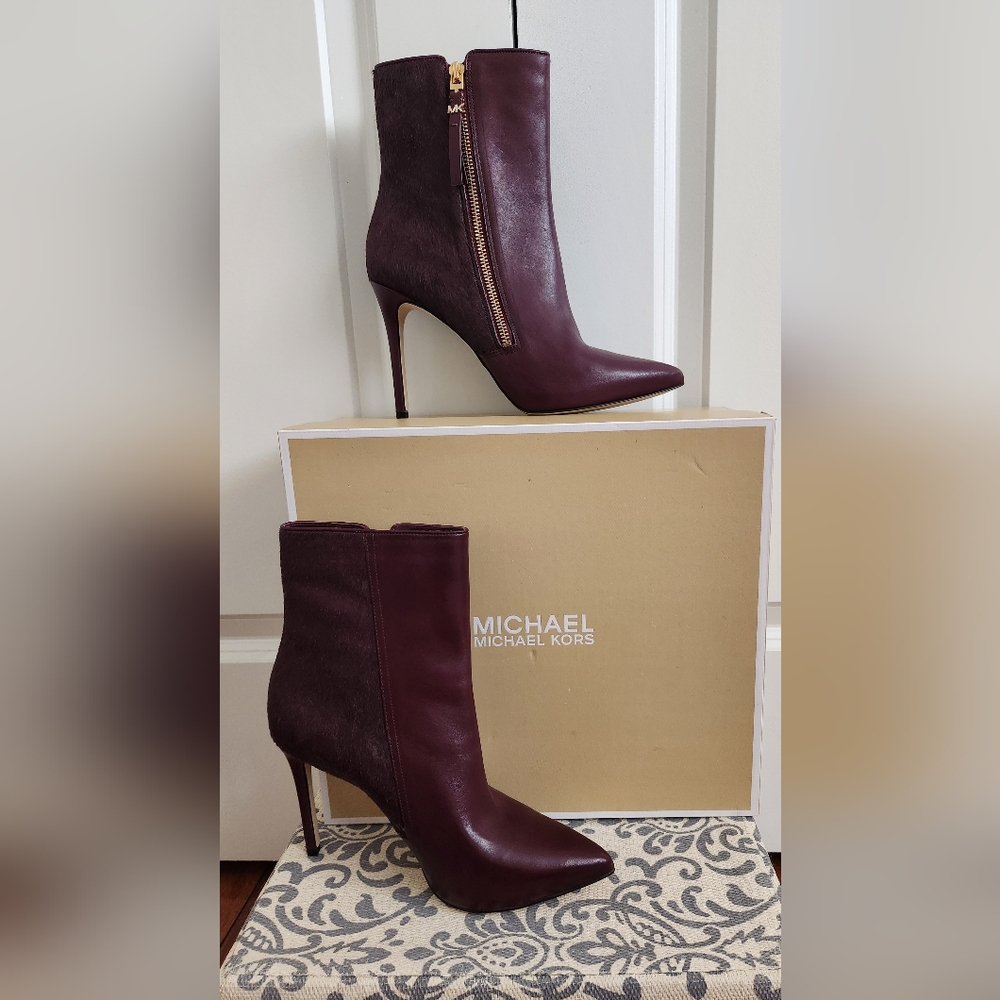 SOLD!!!!  Michael Kors Burgundy Ankle Booties - Picture 2 of 10